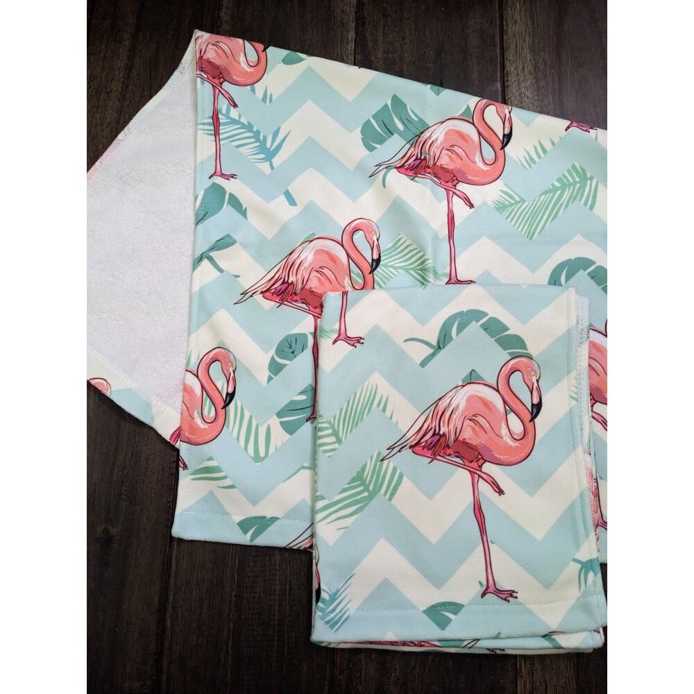 Set Pack Of 2 Flamingo Multi Purpose Terry Kitchen Dish Hand Towel New Monstera